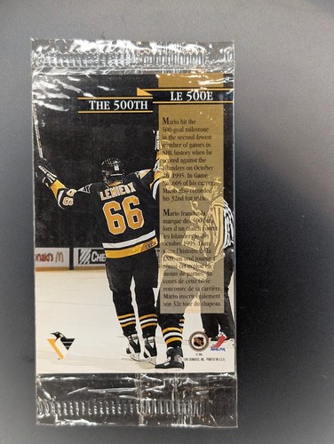 1995-96 Kellogg's Donruss Mario Lemieux #3 The 500th NHL Pittsburgh Penguins HoF - Picture 2 of 2