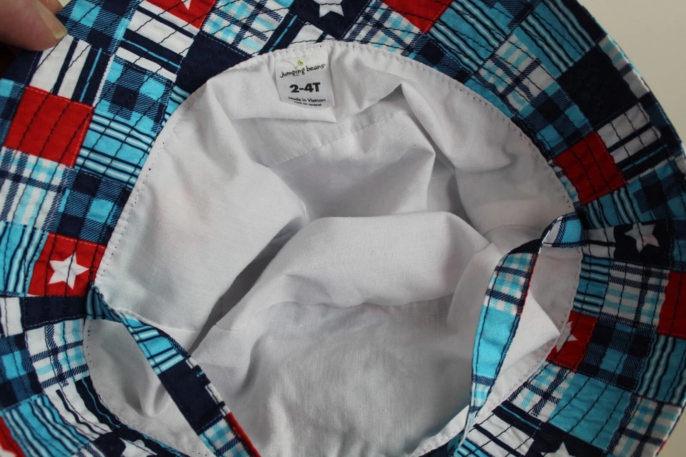 Sombrero para el sol Jumping Beans patriótico a cuadros para niños talla 2-4T Foto 3 de 3