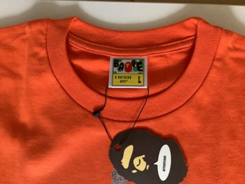 Authentic a bathing ape bape mad shark tee t shirt men’s L orange new - Picture 3 of 7
