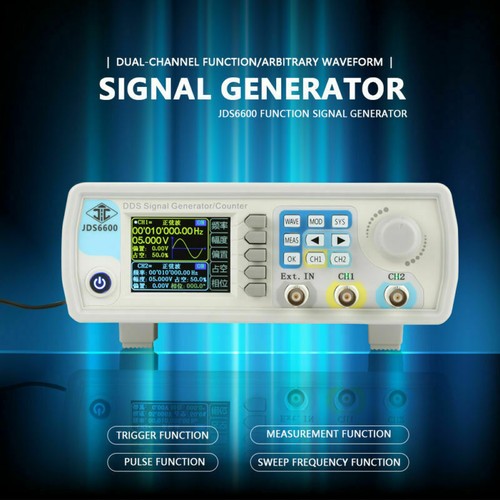 JDS6600 60MHz Dual Channel Arbitrary Waveform DDS Signal Generator Pulse 14bits - Picture 2 of 16