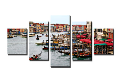Tableau Multi Panneau 5 Parties Porte Paysage Architectural