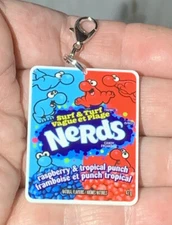 Acrylic Nerds Candy Box Charm Zipper Pull &Keychain Add On Clip!!