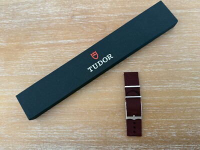 Tudor Black Bay 22mm Burgundy Fabric strap with Stainless steel