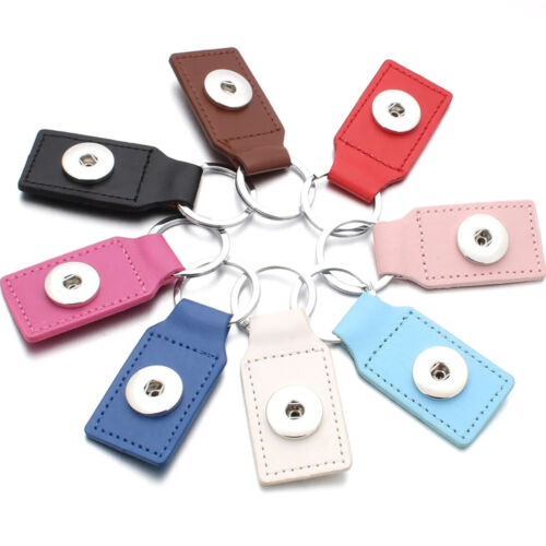 Snap Jewelry Leather Ginger Charm Keychain  Car Key Ring Fits 18MM 20MM Buttons - 第 1/70 張圖片