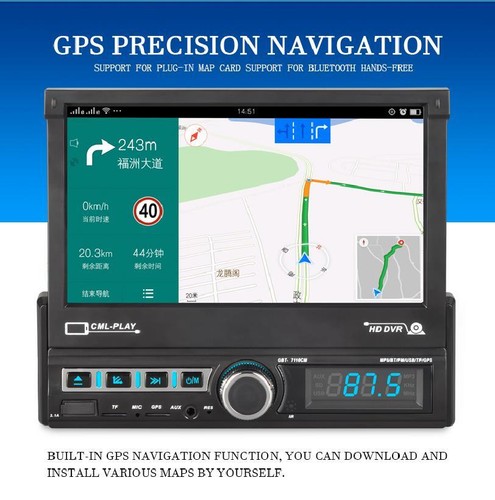 7" Single 1DIN MP5 Player Car Stereo HD Touch Screen Bluetooth GPS Radio AUX USB - Picture 5 of 14