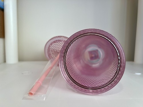 2020 STARBUCKS OG SINGAPORE PINK SAKURA IRIDESCENT STUDDED TUMBLER 24oz - Picture 4 of 4