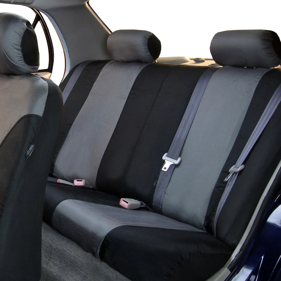 Conjunto de capa de assento de carro esportivo luxo frente traseira cinza para carro caminhão SUV - Imagem 4 de 4