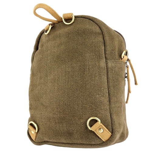 Kleiner Rucksack grün-olivgrün Tasche gewaschene Jute Wanderrucksack - Bild 6 von 6