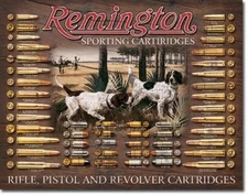 Remington Bullet Board Tin Sign Ammo Chart 12x8 vintage look reproduction metal