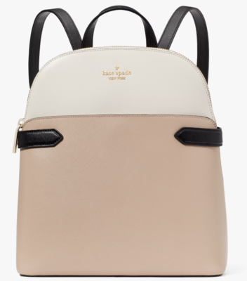 beige leather kate spade backpack NWB Kate Spade Staci Dome Backpack Beige & White Leather Bag KG022 Gift Bag  FS