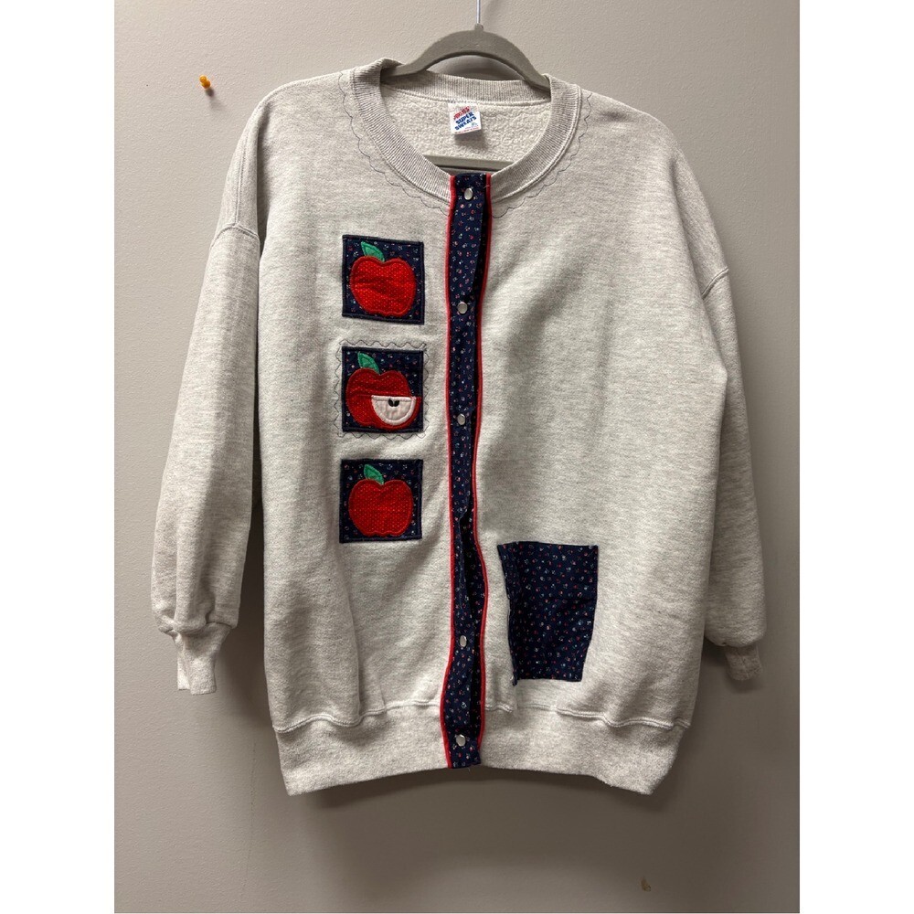 Jerzees Vintage Apple Patchwork Crewneck Sweatshi… - image 2