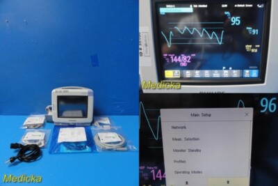 2018 Philips Intellivue MP5SC Spot Check Monitor W/ SpO2, NBP, Temp Leads ~35106