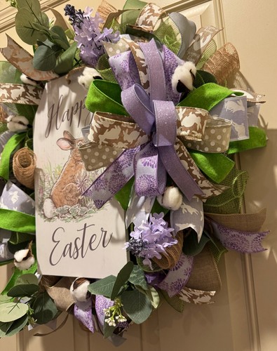 Happy Easter wreath, Easter wreath, Farmhouse Easter wreath,Rustic Easter wreath - Picture 14 of 17