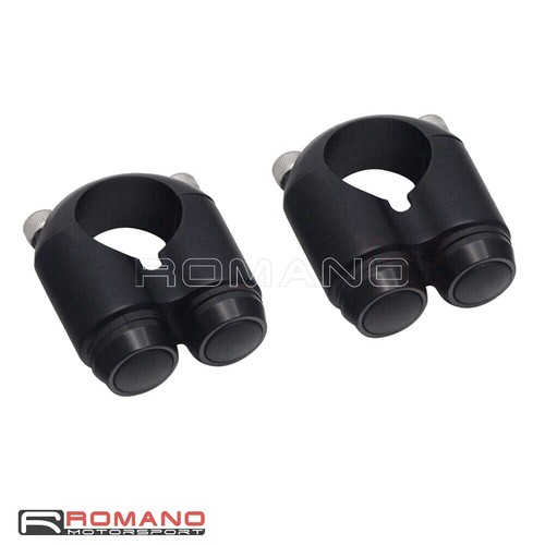 2 Button Hand Control Momentary Switch Fit Cafe Racer Bobber 22mm 7/8" Handlebar - Picture 6 of 8