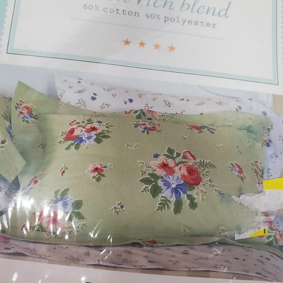 2 de colección Martha Stewart Everyday One talla estándar farsa vintage floral verde Foto 2 de 4