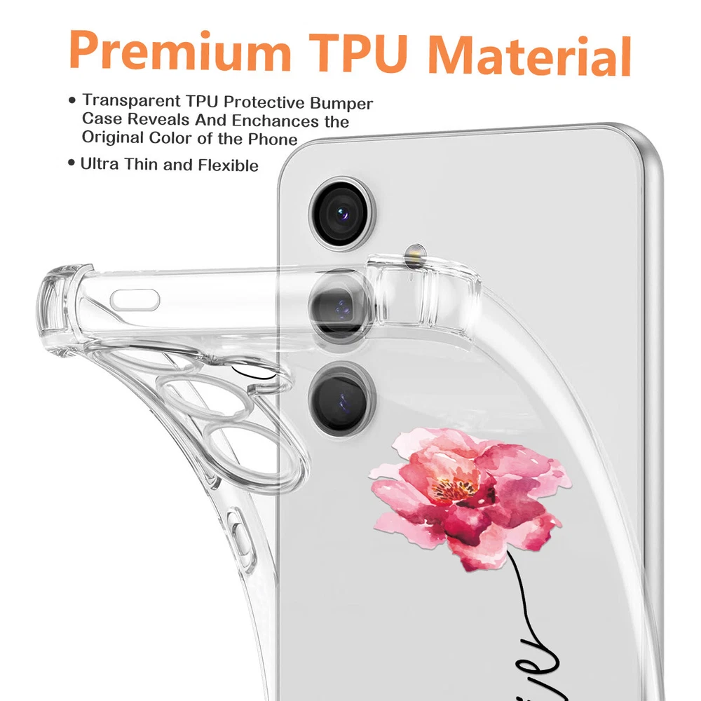 Phone Case For Samsung Galaxy S25 Ultra S24 A15 A16 A35 Personalised Clear Cover