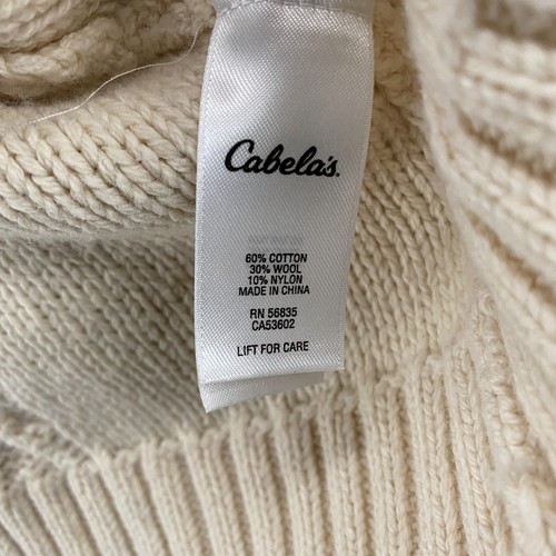 Cabelas Cardigan Sweater Womens S Cream Wool Blend Button Up Cottagecore Fairy - Picture 8 of 10