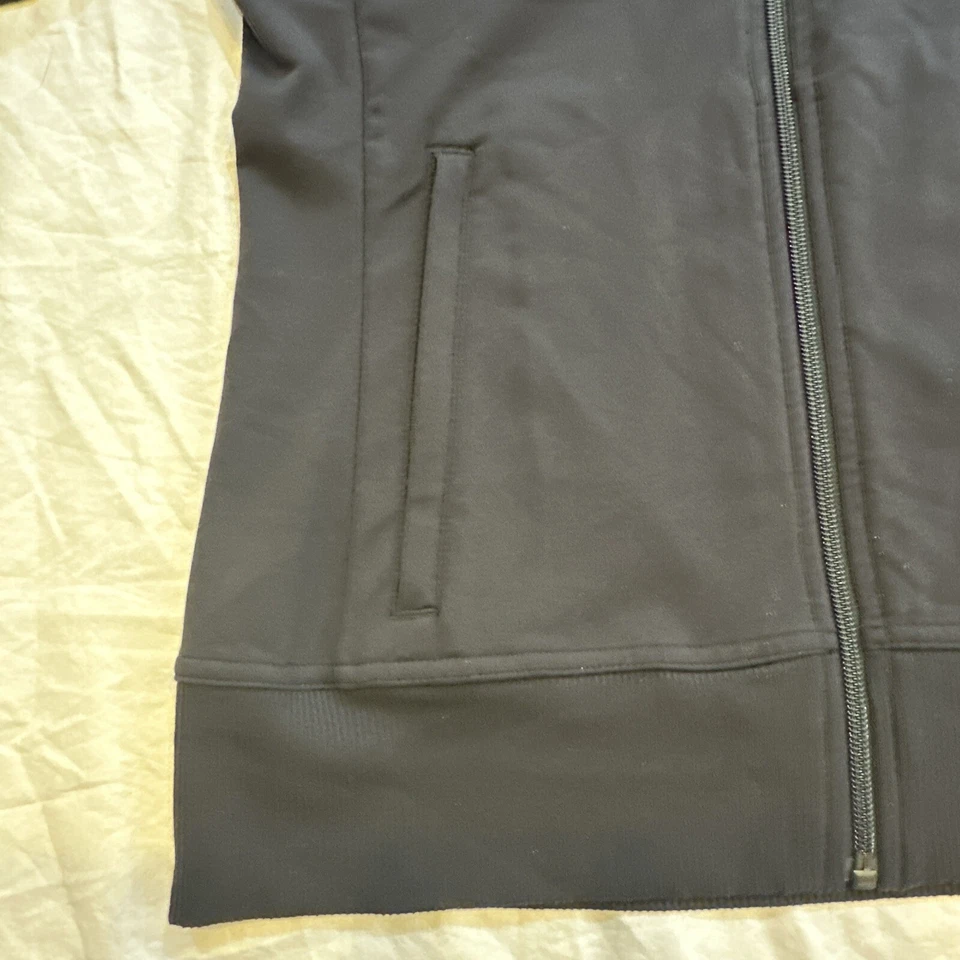 Chaqueta de pista Athleta Circa negra blanca a rayas cremallera completa para mujer talla pequeña Foto 2 de 4