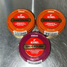 3 PACK - KIWI Shoe Polish Renews and Protects 2 TAN  1 CORDOVAN Leather
