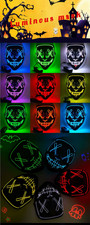 Halloween Neon Led Purge Mask Masque Masquerade Party Masks Light Grow in the Da