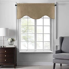  Home Fashions Colette Faux-Silk Scalloped Window 50"W x 21"L (Pack of 1) Gold