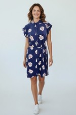 Express Women’s Size Small Short Cap Sleeve Button Down Belted Dress
