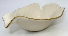 Lenox USA 24K Gold Rim Porcelain DOVE, Bird, Candy, Nut, Trinket Dish, Bowl, 8"