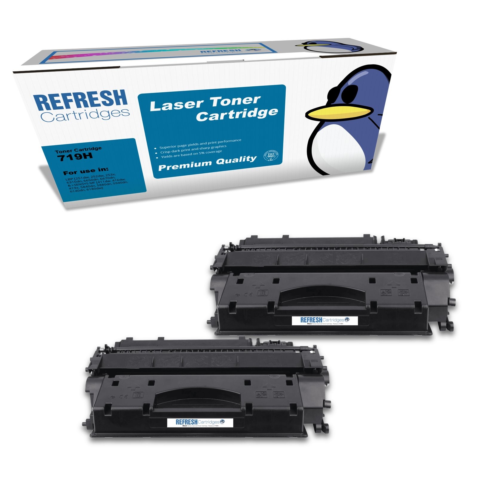 Refresh Cartridges Black 719H Toner Twin Pack Compatible With Canon Printers