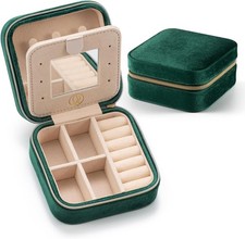 Plush Velvet Jewelry Travel Case,Small Jewelry Box,Traveling Jewelry