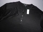 NEW! Banana Republic 100% Linen Black Long Sleeved Henley T-Shirt Men's XL NWT!