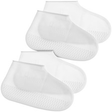 2 Pairs Waterproof Silicone Shoe Covers Non-Slip Reusable Overshoes for Outdo...