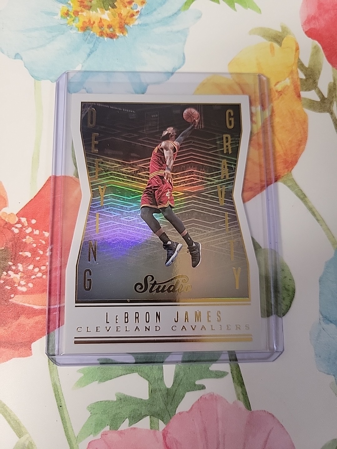 2016-17 Panini Studio LeBron James Defying Gravity Die-Cut Foil SP