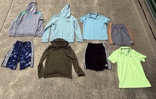 8 PC LOT Adidas UA Youth Boy L Pants Athletic Shorts SHIRTS Hoodies Under Armour