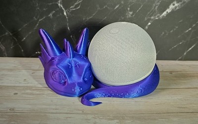 Echo Dot 4 / 5 Drachen Ablage / Farbe Blau - Lila / Ständer / 3d Druck