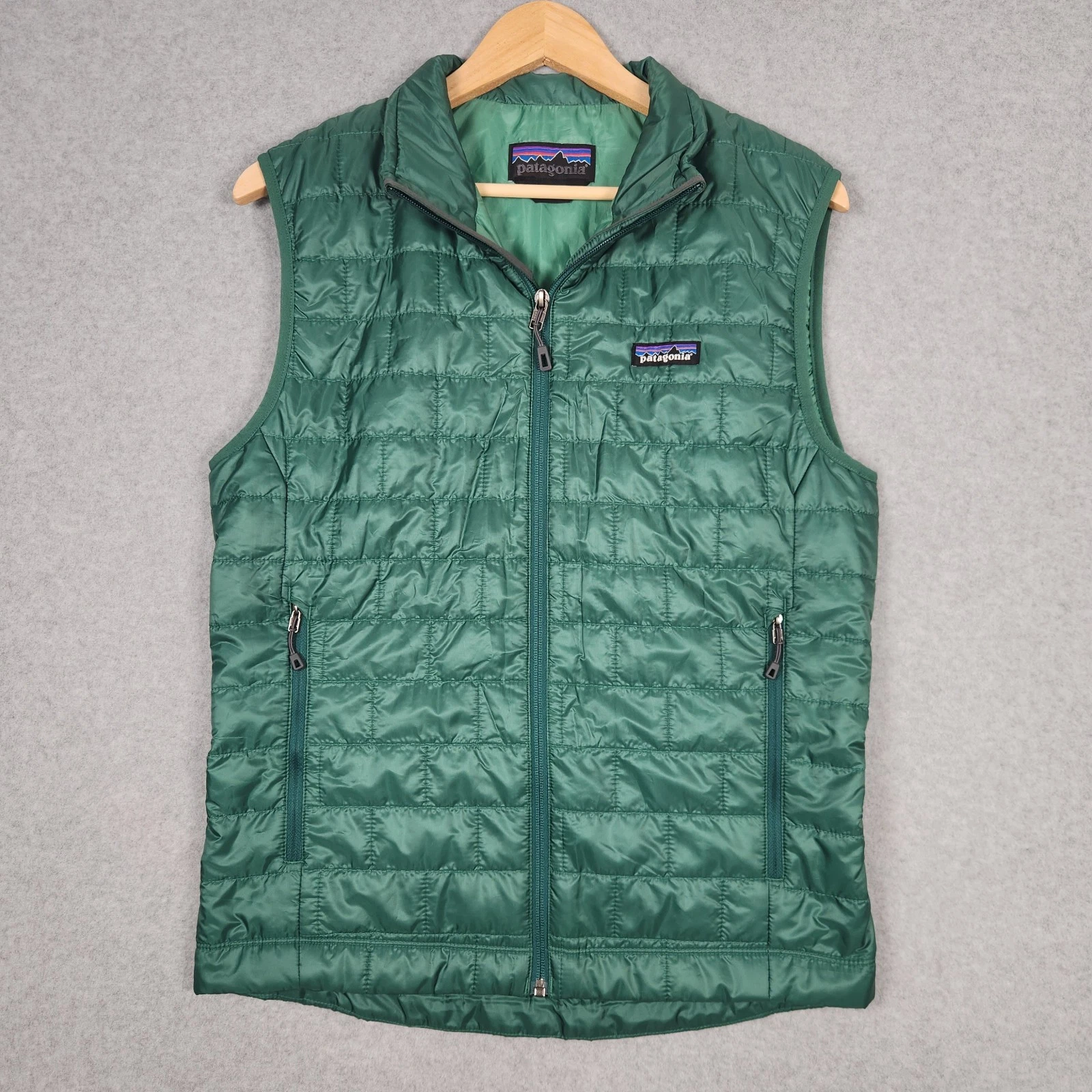 Patagonia Nano Puff Vest Mens Small Green Puffer Quilted Packable Primaloft Hike