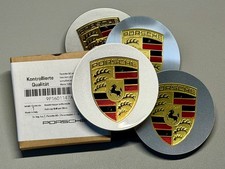 4x Coprimozzi ORIGINALI Porsche 76mm 7PP601150A 9P1601147A 911 Cayenne NOS