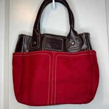 Vintage Y2K Tommy Hilfiger Red Canvas Brown L...