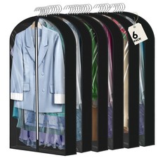 6 Pcs 40" Garment Bags for Hanging Clothes, Clear Suit Bags for Closet Storag...