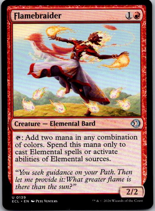 Flamebraider 139 Uncommon Lorwyn Eclipsed Magic: The Gathering Near Mint