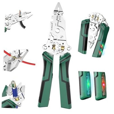 14-in-1 Wire Stripping Pliers, 2026 New Rechargeable Wire Strippers Tool Green