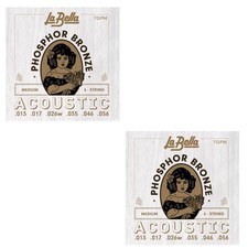 La Bella Guitar Strings 2 Sets Acoustic Phosphor Bronze Medium 013-056 7GPM
