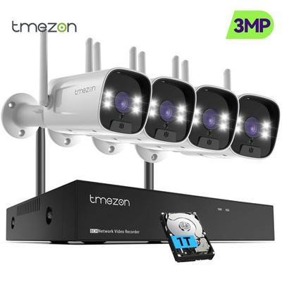 Wireless 3MP Two Way Audio Home IP Camera System 5MP 8CH NVR WIFI AI 1TB HD