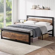 Queen Size Bed Frame ,Metal Heavy Duty Platform Bed Frame with Headboard Bedroom