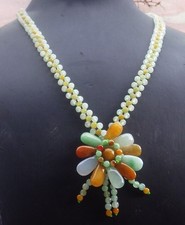 Video Certified 3 Color Natural A JADE Jadeite Beads Necklace 20 inches 708990