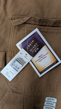 Lakin McKey Men  s Unlined Brown Work Bib Overalls 42x32 Zip-to-Knee NWT