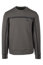 Mens Sweatshirt BOSS Dark Grey Pullover Top With Logo - Salbo 1 Size L