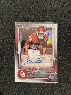 2025 Bowman Chrome University 1st AUTO Eli Bowen White Refractor 4/15 SSP