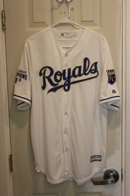 white Kansas City Royals 2015 World Series Champions stitched button-down COOL B