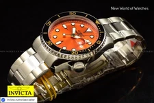Invicta Pro Diver Men's Watch Silver 47159, Swiss Quartz, 46mm with Orange Dial