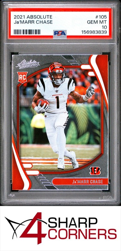 2021 PANINI ABSOLUTE #105 JA'MARR CHASE RC BENGALS PSA 10